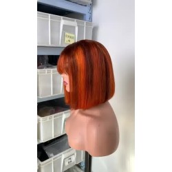 4x4 lace Bob wig with Fringe 10inch