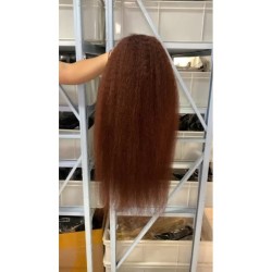 13*4 Perruque frontale complète Crépus, lisse