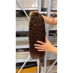 13*4 Perruque frontale complète Crépus bouclés